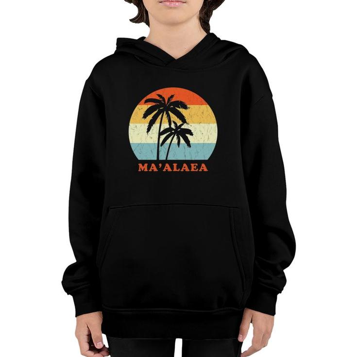 Maalaea Maui Vintage Sun & Surf Throwback Vacation Gift Youth Hoodie