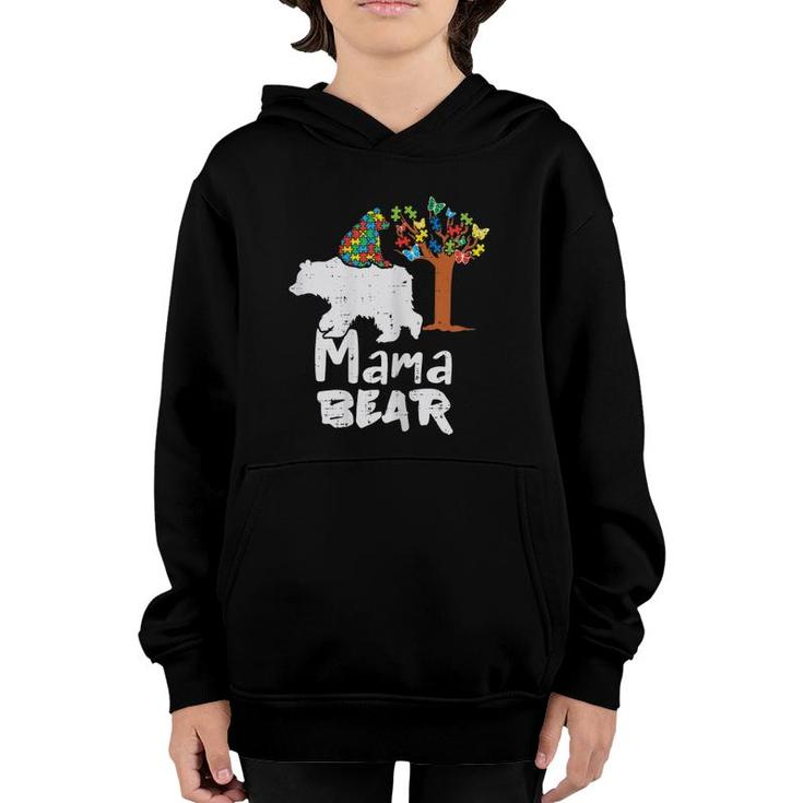 Mama Bear Puzzle Mother's Day Autism Awareness Mom Mama Women Youth Hoodie