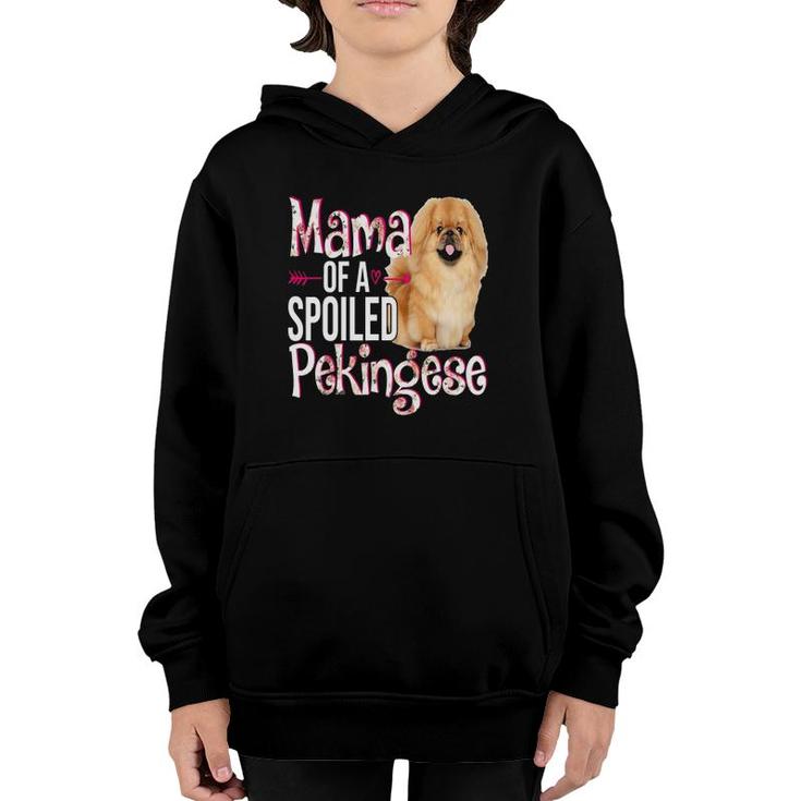 Mama Of A Spoiled Pekingese Happy Mother's Day Floral Dog Youth Hoodie