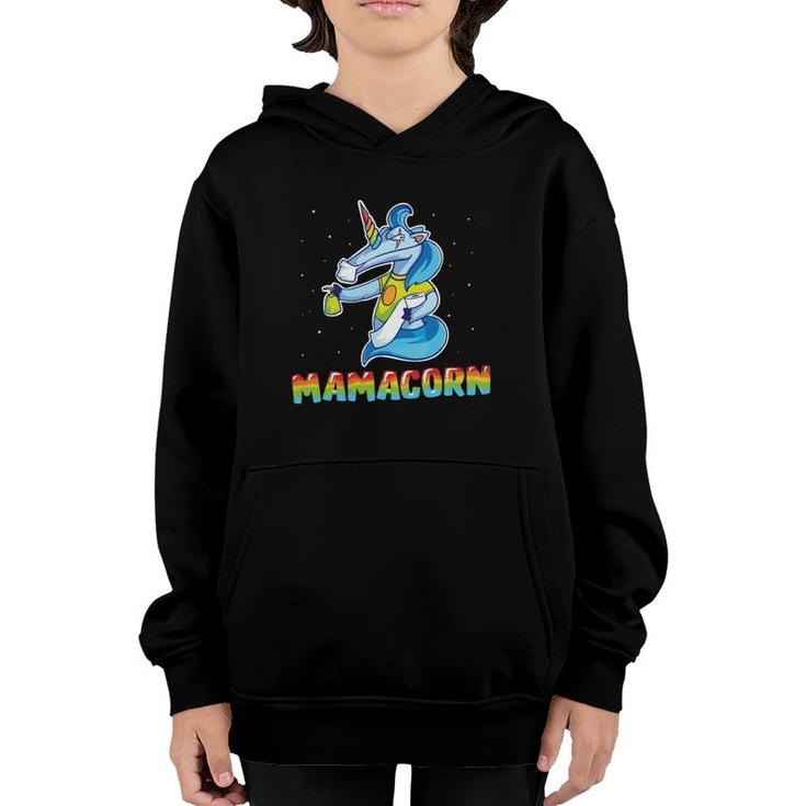 Mamacorn Unicorn Mama Unicorn Holding Toilet Paper Colorful Text Galaxy Youth Hoodie