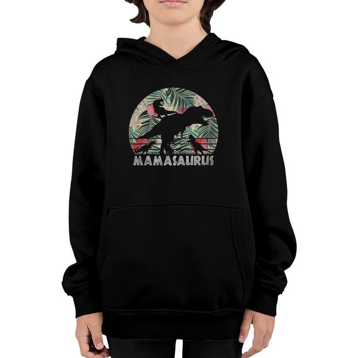 Mamasaurus Mothers Day - Floral Dinosaur 3 Kids Mother Gift Youth Hoodie
