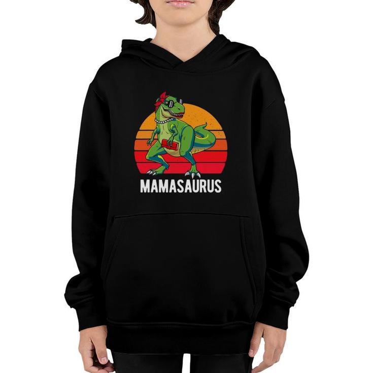 Mamasaurusrex Dinosaur Funny Mama Saurus Family Matching Youth Hoodie