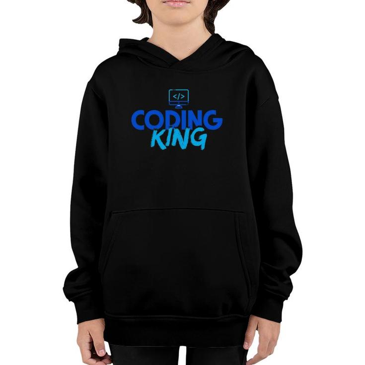 Mens Coding King Gift Software Developer Programming Youth Hoodie