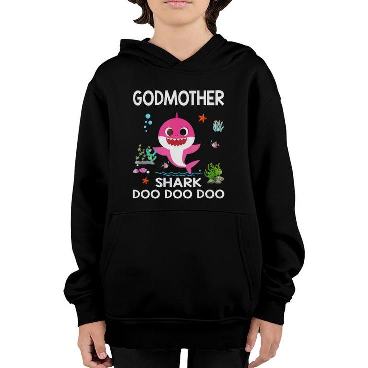 Mens Godmother Shark  Funny Mothers Day Gift For Kids Womens Youth Hoodie