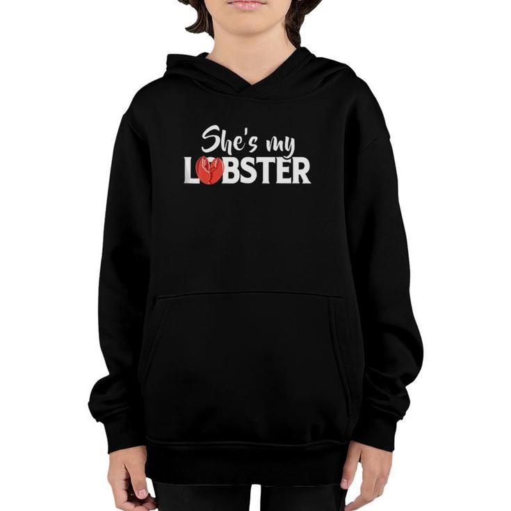 Mens Lobster Bae Cute Funny For Him - She's My Lobster Youth Hoodie