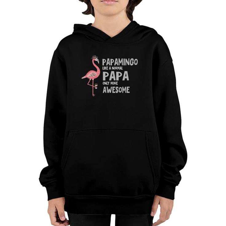 Mens Papamingo Like A Normal Papa Only More Awesome Design Youth Hoodie
