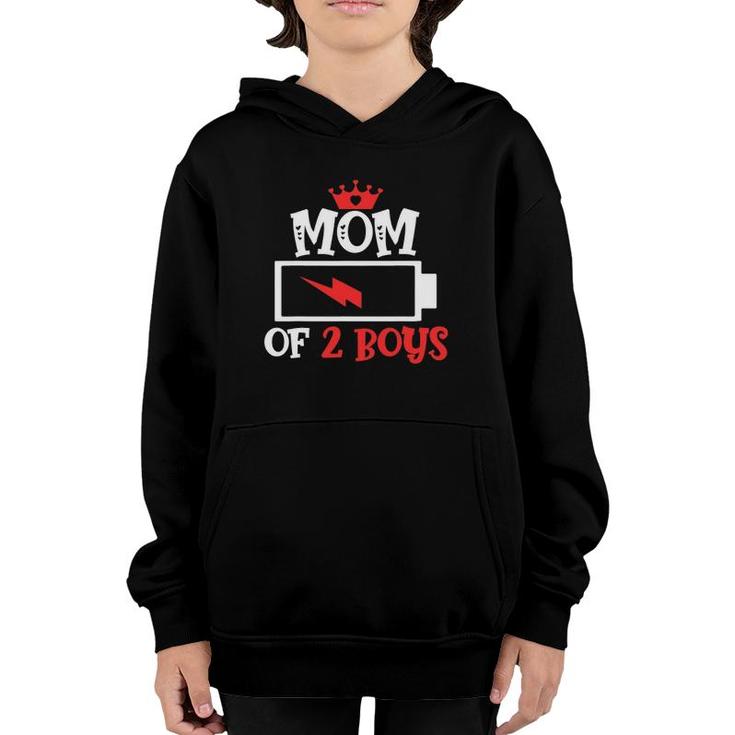 Mom Of 2 Boys Mothers Day Youth Hoodie