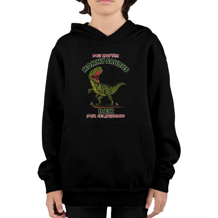 Mommy Saurus Rex Funny Mother's Day Dinosaur Gift Youth Hoodie