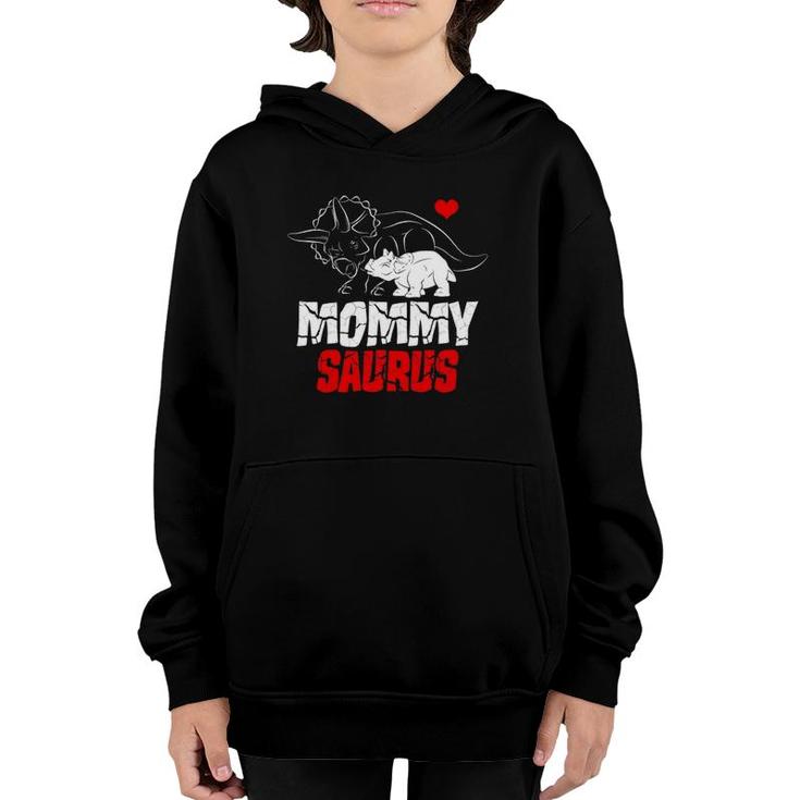 Mommysaurus Triceratops Types Of Dinosaur Mama Mother's Day Youth Hoodie