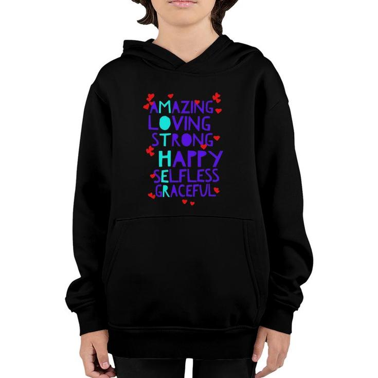 Mother Amazing Loving Grateful Son Daughter Acrostic Youth Hoodie