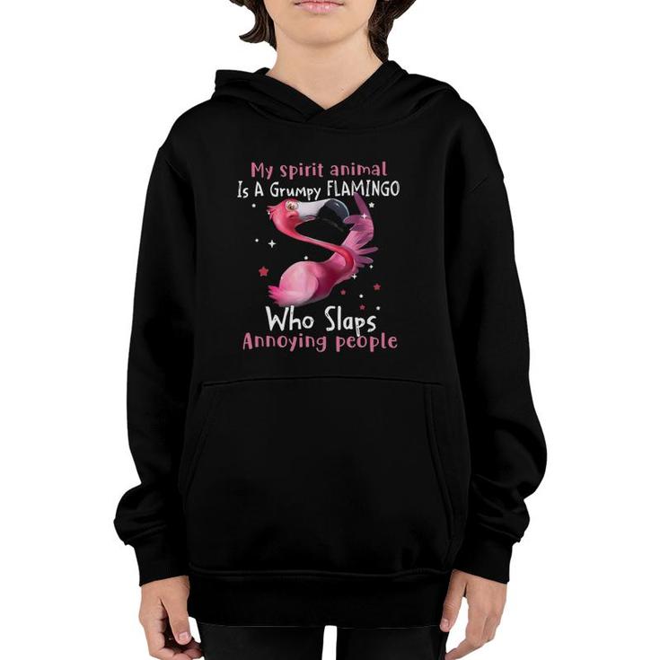 Mother's Day My Spirit Animal Is A Grumpy Flamingo Lover Youth Hoodie