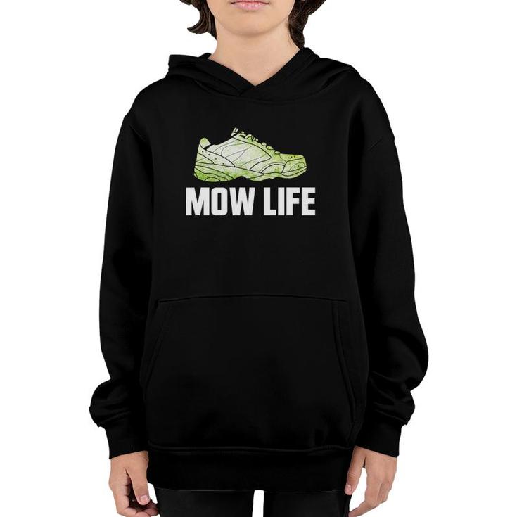 Mow Life Funny Lawn Mower Grass Cutting Shoe Youth Hoodie