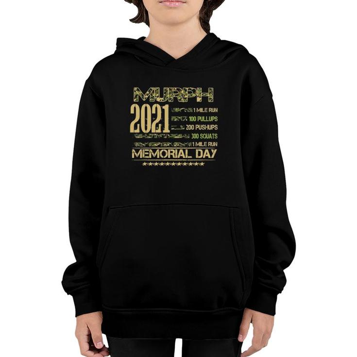 Murph 2021 Workout Challenge American Memorial Day Wod Youth Hoodie