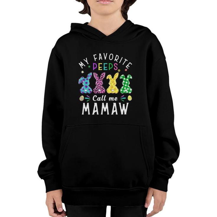 My Favorite Peeps Call Me Mamaw Easter Bunny Egg Leopard Youth Hoodie