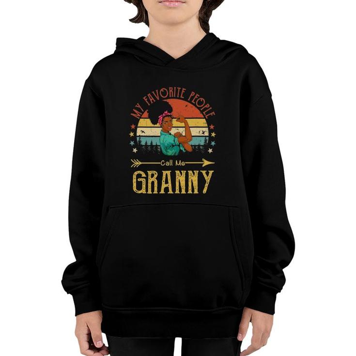 My Favorite People Call Me Granny Mother's Day Vintage Youth Hoodie