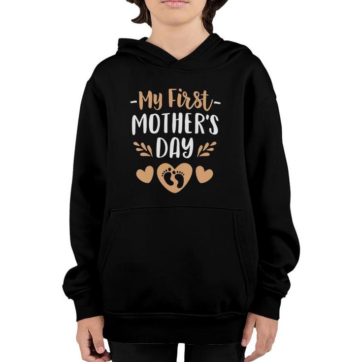 My First Mother's Day  Outfit Pregnancy Announcement Youth Hoodie