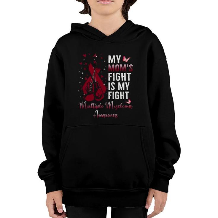 My Mom's Fight Is My Fight Multiple Myeloma Awareness Ribbon Youth Hoodie