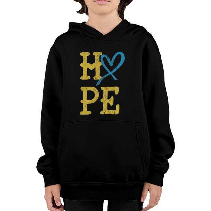 National Down Syndrome Awareness Month Hope Vintage T21 Gift Youth Hoodie