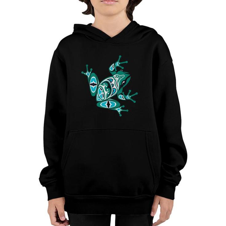 Native American Indian Style Art Frog Pacific Northwest  Youth Hoodie