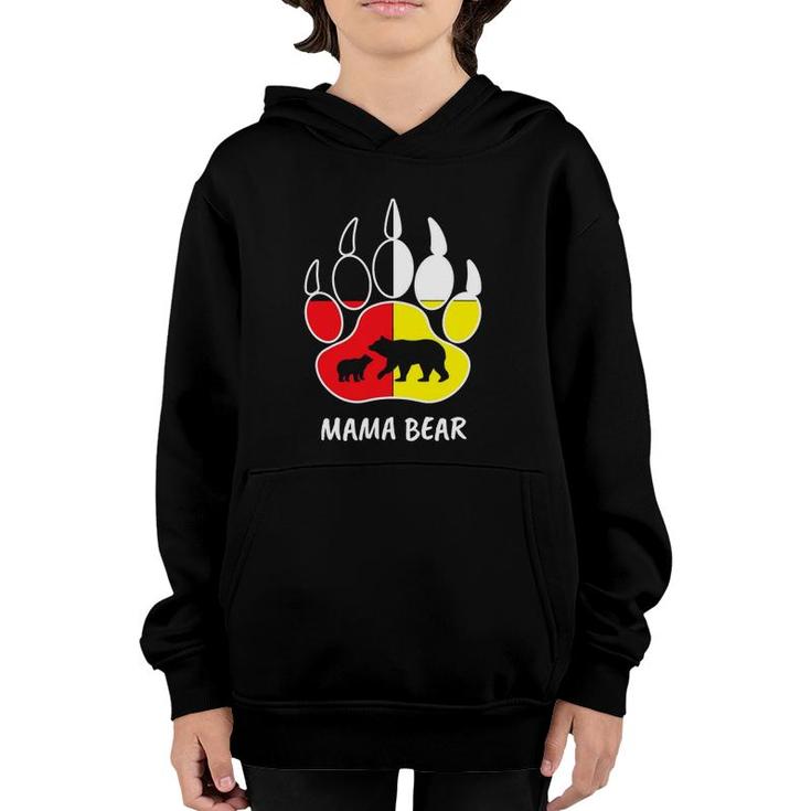 Native Mama Bear Inspired Indigenous Mama Bear Related Mother Youth Hoodie
