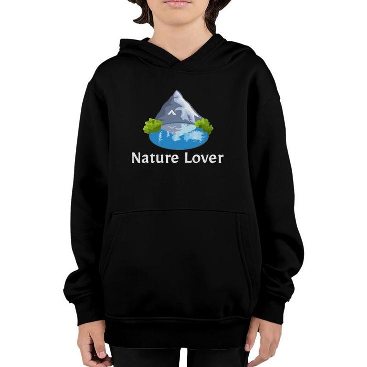 Nature Lover Mountain Lake Trees Hippie Environment Youth Hoodie