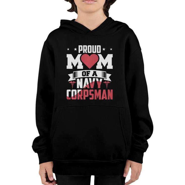 Navy Corpsman Proud Mom Youth Hoodie