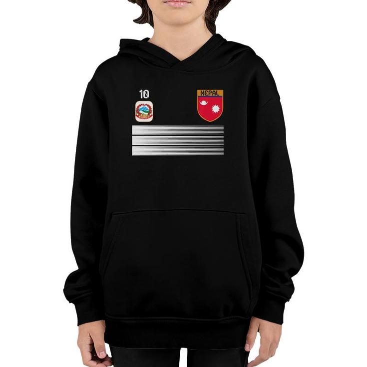 Nepal Football Jersey Number 10 Soccer  Youth Hoodie