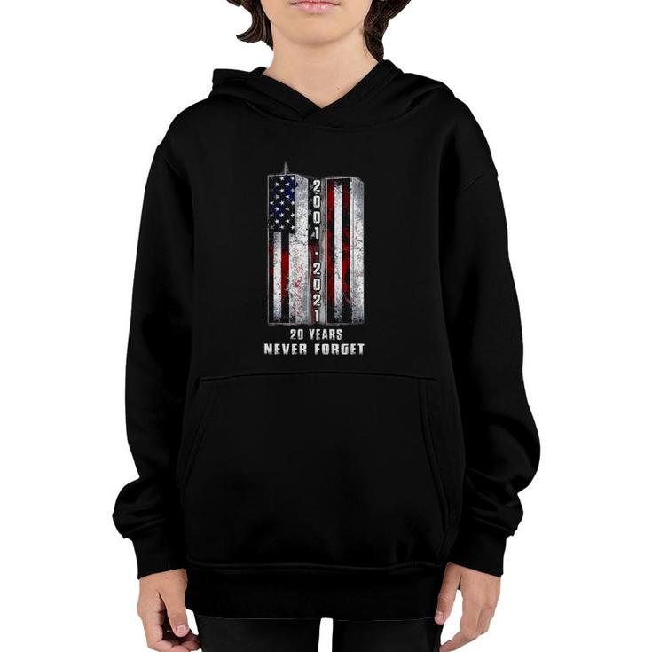 Never Forget Patriotic 911-20 Years Anniversary Youth Hoodie
