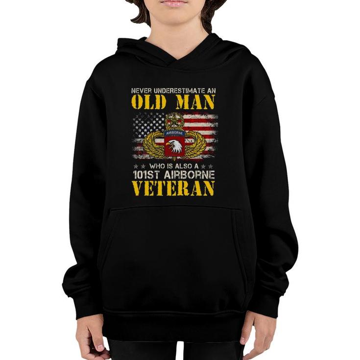 Never Underestimate An Old Man 101St Airborne Veteran Youth Hoodie