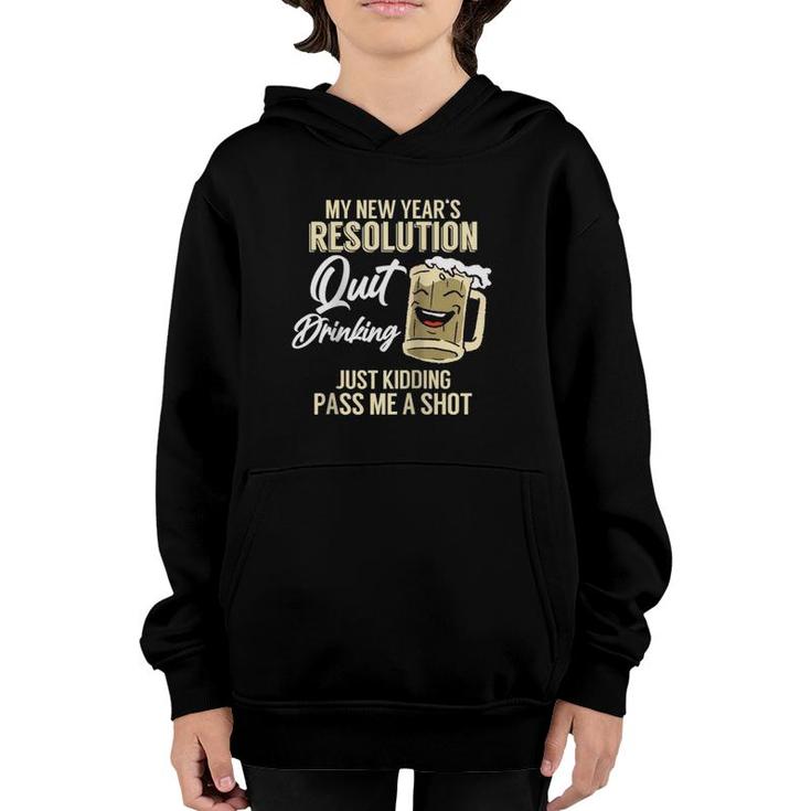 New Year's Resolution Quit Drinking Funny Beer Lover Gift Raglan Baseball Tee Youth Hoodie