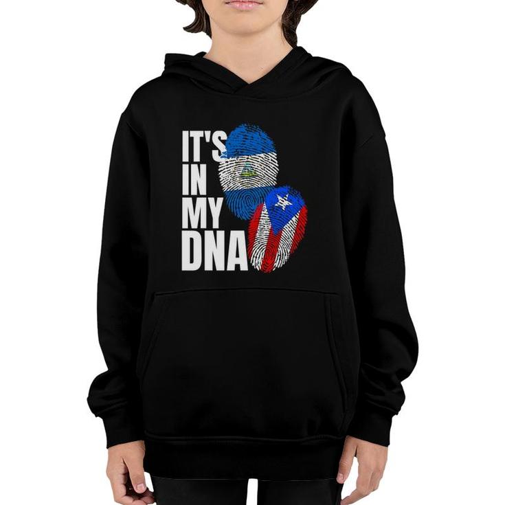 Nicaraguan And Puerto Rican Dna Flag Heritage Gift Youth Hoodie