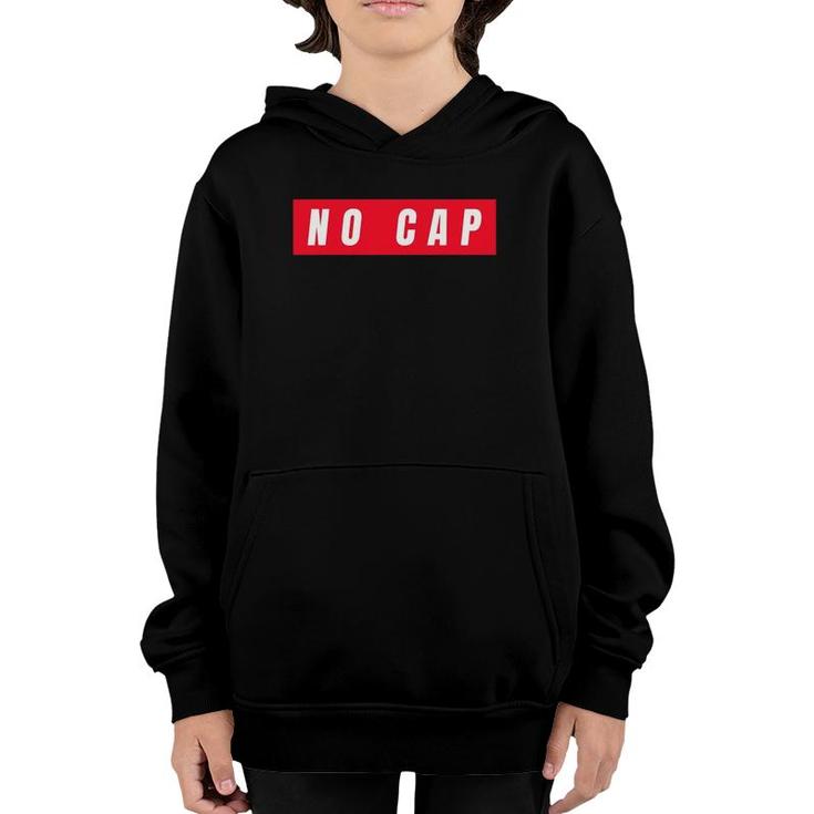 No Cap Statement Red Box Youth Hoodie