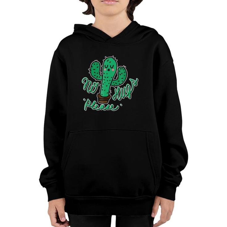No Hugs Please Cactus Introvert Youth Hoodie