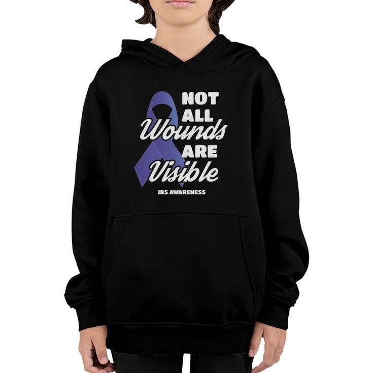 Not All Wounds Are Visible Ibs Awareness  Youth Hoodie