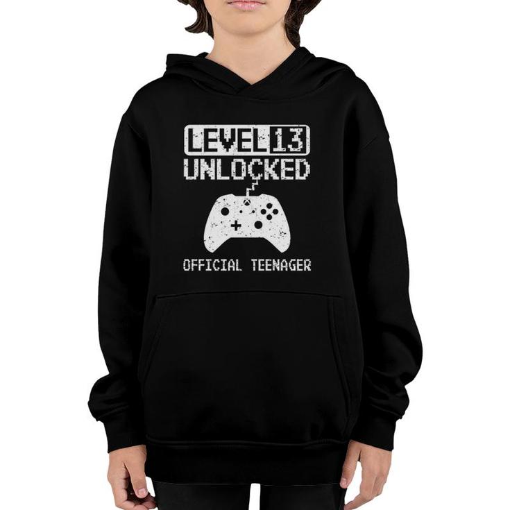 Official Teenager 13Th Birthday Gift Level 13 Unlocked  Youth Hoodie