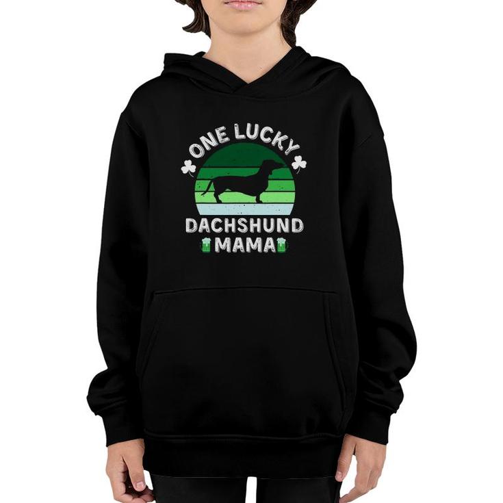 One Lucky Dachshund Mama Funny St Patrick's Day Women Youth Hoodie