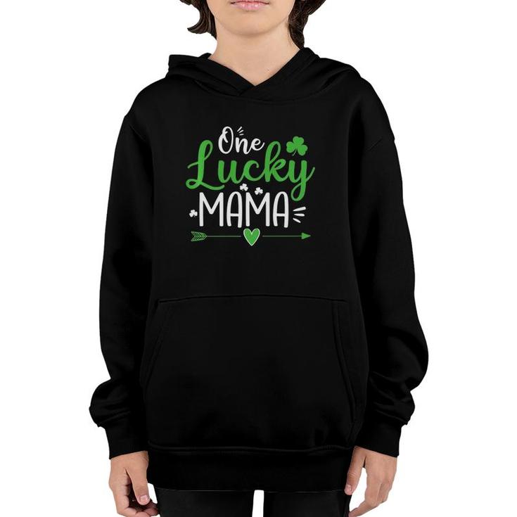 One Lucky Mama  St Patrick's Day Funny Mom Gift  Youth Hoodie