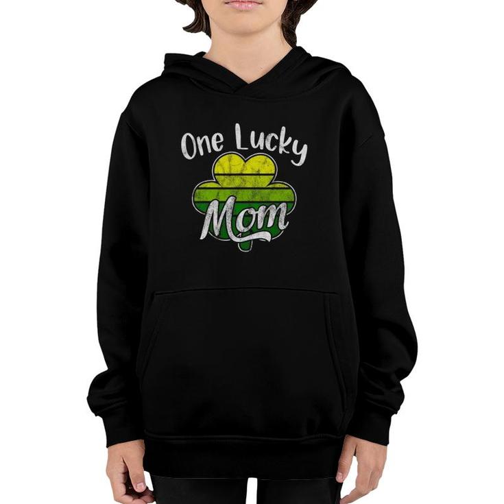 One Lucky Mom Funny Mother Irish Clovers St Patrick's Day Youth Hoodie