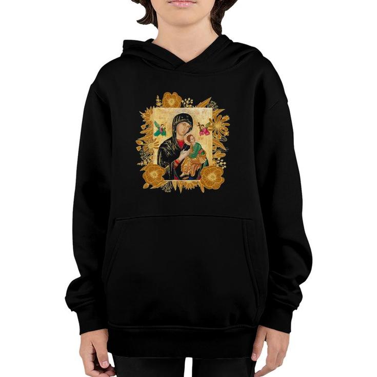 Our Lady Of Perpetual Help Blessed Mother Mary Catholic Icon Youth Hoodie