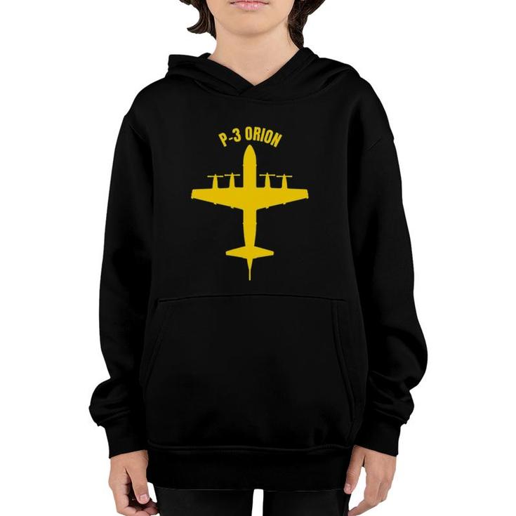 P-3 Orion Anti-Submarine Patrol Aircraft On Front And Back Youth Hoodie