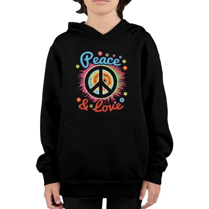 Peace And Love Peace Sign Positive Inspiration 70'S Hippie Youth Hoodie