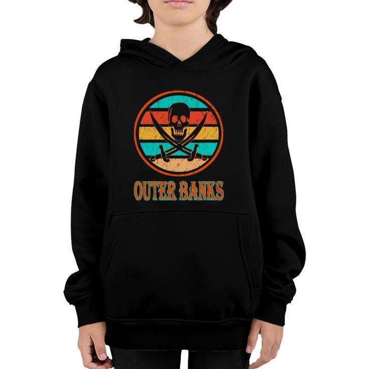 Pirate Outer Banks Vacation  Vintage Distressed Image Youth Hoodie