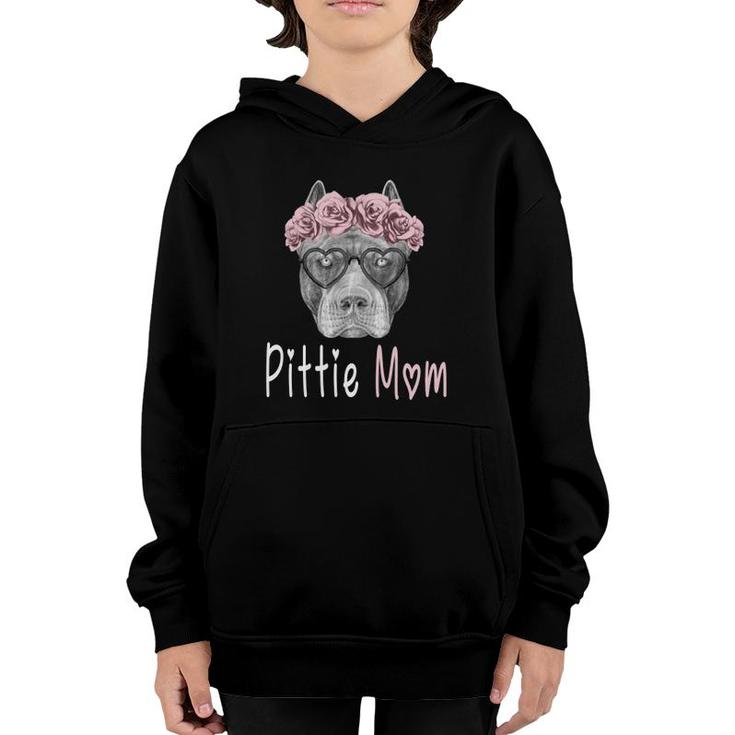 Pittie Mom For Pitbull Dog Lovers-Mothers Day Gift Youth Hoodie