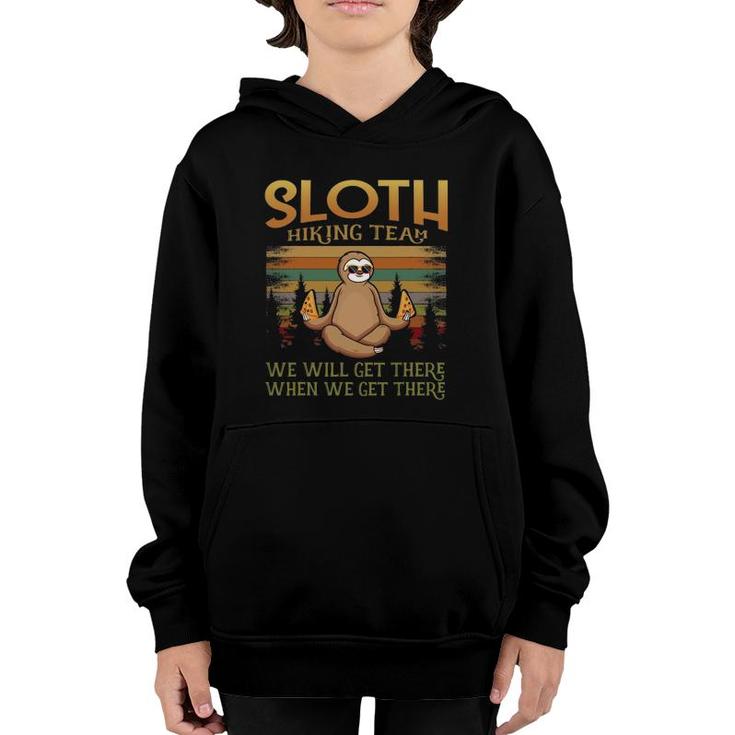 Pizza & Sloth Hiking Team We Will Get There Vintage Hike Youth Hoodie