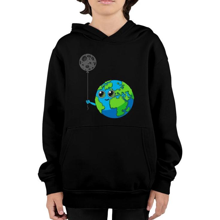 Planet Earth Galaxy Moon Balloon Astronomy Space Youth Hoodie