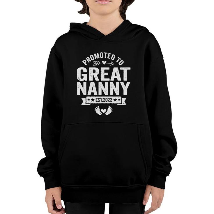 Promoted To Great Nanny Est 2022 Mother's Day Christmas Youth Hoodie