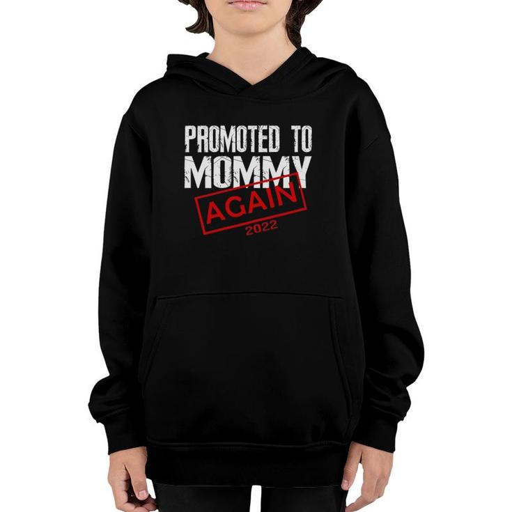 Promoted To Mommy Again Est 2022 Pregnancy Youth Hoodie