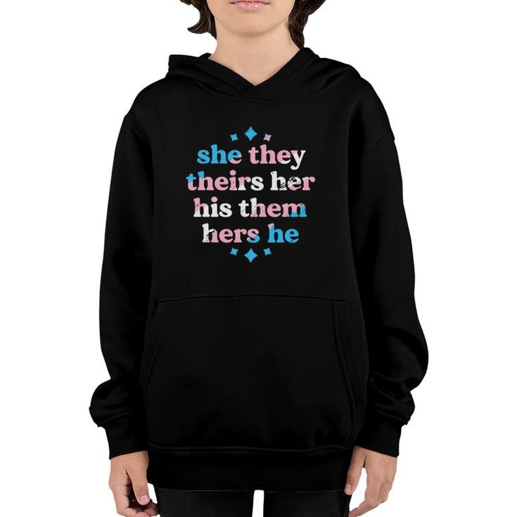 Pronouns Matter They Them Trans Pride Transgender Lgbt  Youth Hoodie