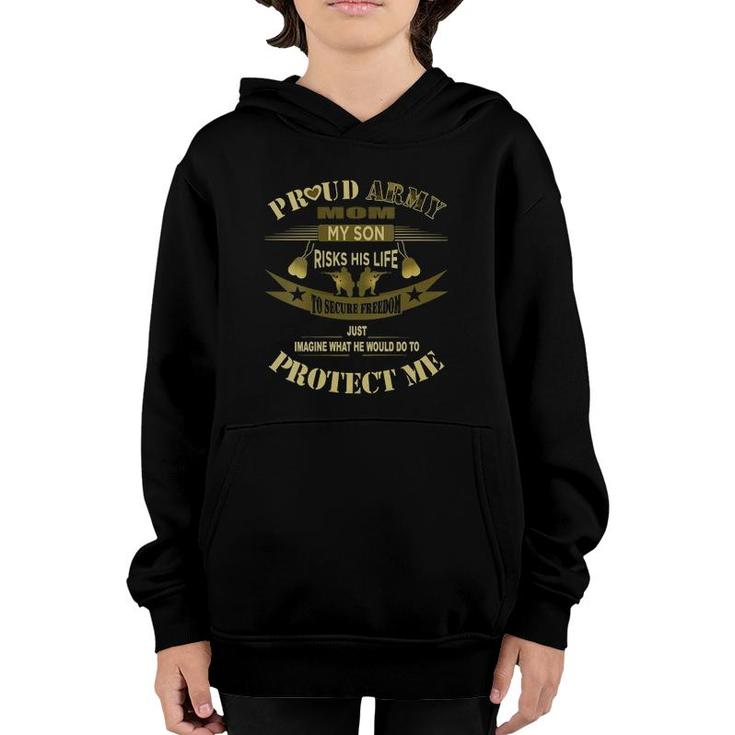 Proud Army Mom Army Mother Camouflage Youth Hoodie