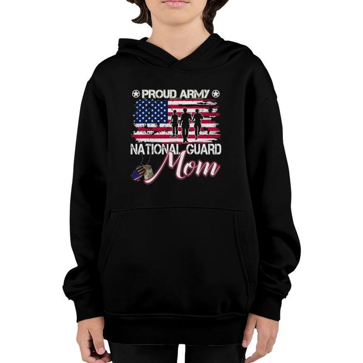 Proud Army National Guard Mom Usa Hear Mothers Day Youth Hoodie